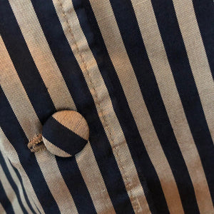 Black Gold Striped Puf Sleeves Shirt