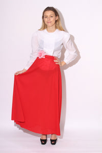 Red Maxi Skirt