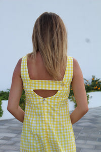 Gingham Short Summer 60's Dress