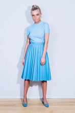 Load image into Gallery viewer, Cute Pleated Light Blue Skirt