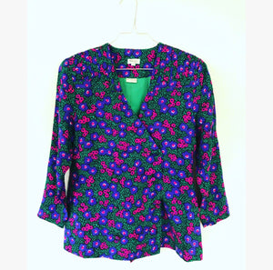 Floral Print Silk Jacket