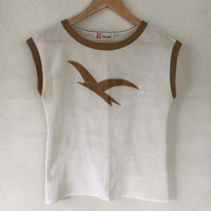 Mesh Top with Bird Applique