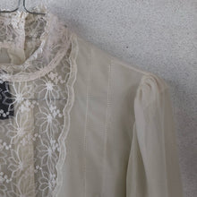 Load image into Gallery viewer, Ivory Lace Semi Sheer Blouse