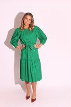 Load image into Gallery viewer, Green Puff Sleeves Dress