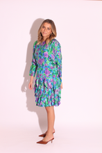 Load image into Gallery viewer, Floral Print Ruffles Silk Dress