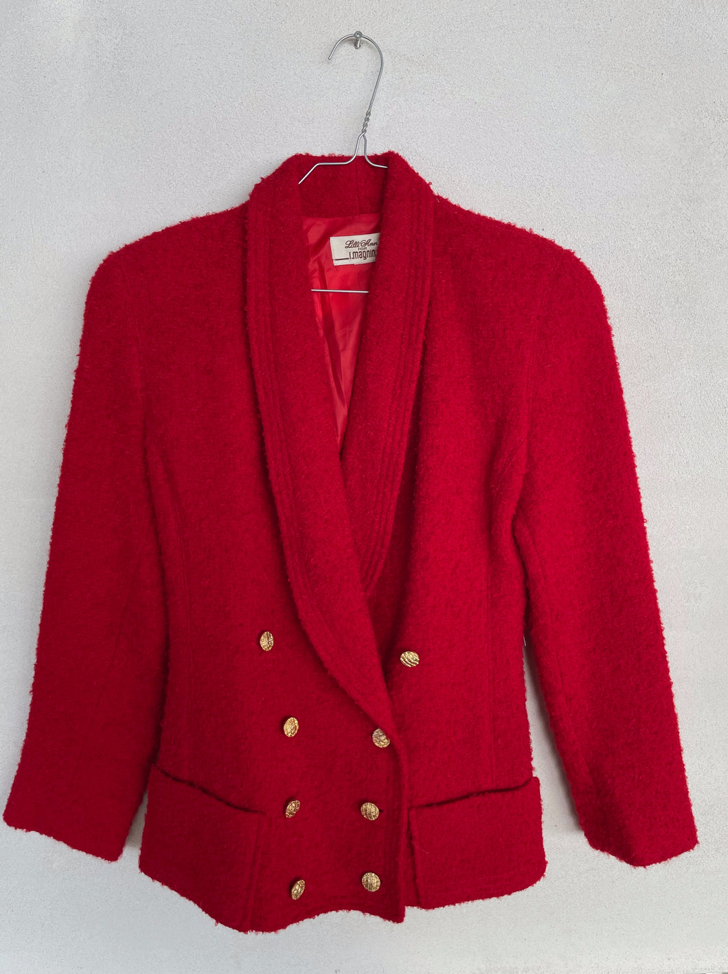 Red Bouclé Blazer