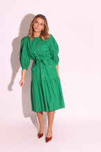 Load image into Gallery viewer, Green Puff Sleeves Dress