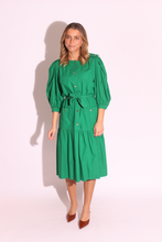 Load image into Gallery viewer, Green Puff Sleeves Dress