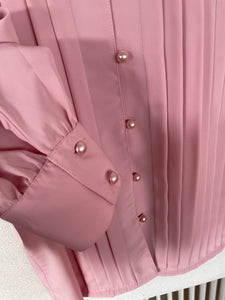 Pleat Pearl Button Shirt