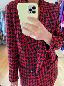 Red Black Checkered Blazer