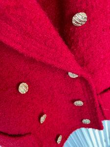 Red Bouclé Blazer