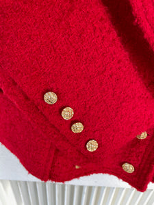 Red Bouclé Blazer