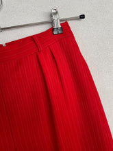 Load image into Gallery viewer, Red Pleat Pin Stripe Skirt