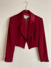 Load image into Gallery viewer, Burgundy Short Tuxedo Jacket