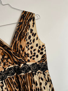 Leopard Print 60s Evening Gown