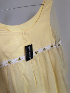 Amazing Pale Yellow Empire Cut Mini Dress