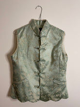 Load image into Gallery viewer, Pastel Green Silk Vest with Lace Trim