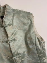 Load image into Gallery viewer, Pastel Green Silk Vest with Lace Trim