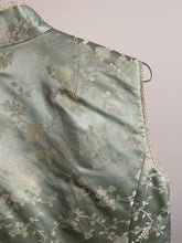 Load image into Gallery viewer, Pastel Green Silk Vest with Lace Trim