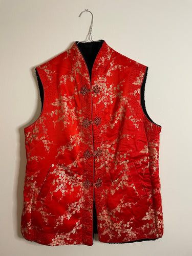 Red Reversible Silk Vest