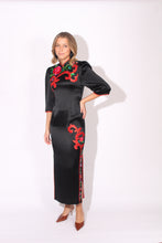 Load image into Gallery viewer, Black Floral Appliqué Dress