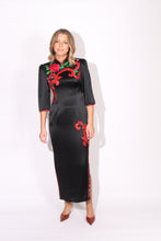 Load image into Gallery viewer, Black Floral Appliqué Dress