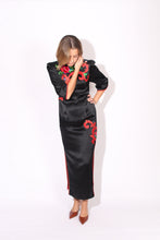 Load image into Gallery viewer, Black Floral Appliqué Dress