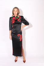 Load image into Gallery viewer, Black Floral Appliqué Dress