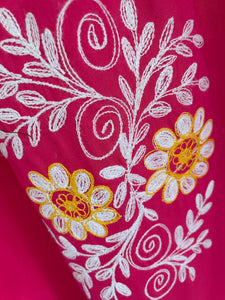 Pink Embroidery Lounge Dress