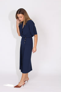 Navy Blue Midi Dress