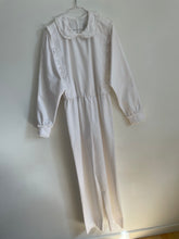 Load image into Gallery viewer, White Jumpsuit with Lace Trim