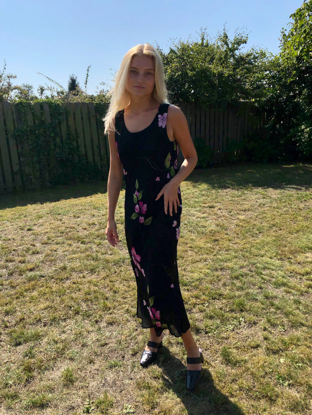 Black Floral Print Dress