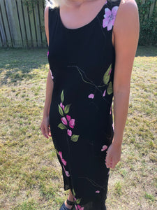 Black Floral Print Dress