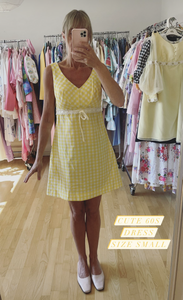 Gingham Short Summer 60's Dress