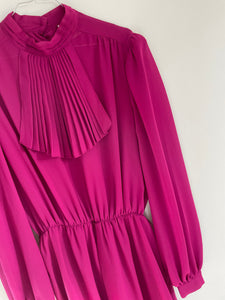 Semi Sheer Pink Pleat Dress