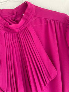 Semi Sheer Pink Pleat Dress