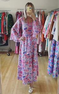 Floral Print Maxi Dress 70s