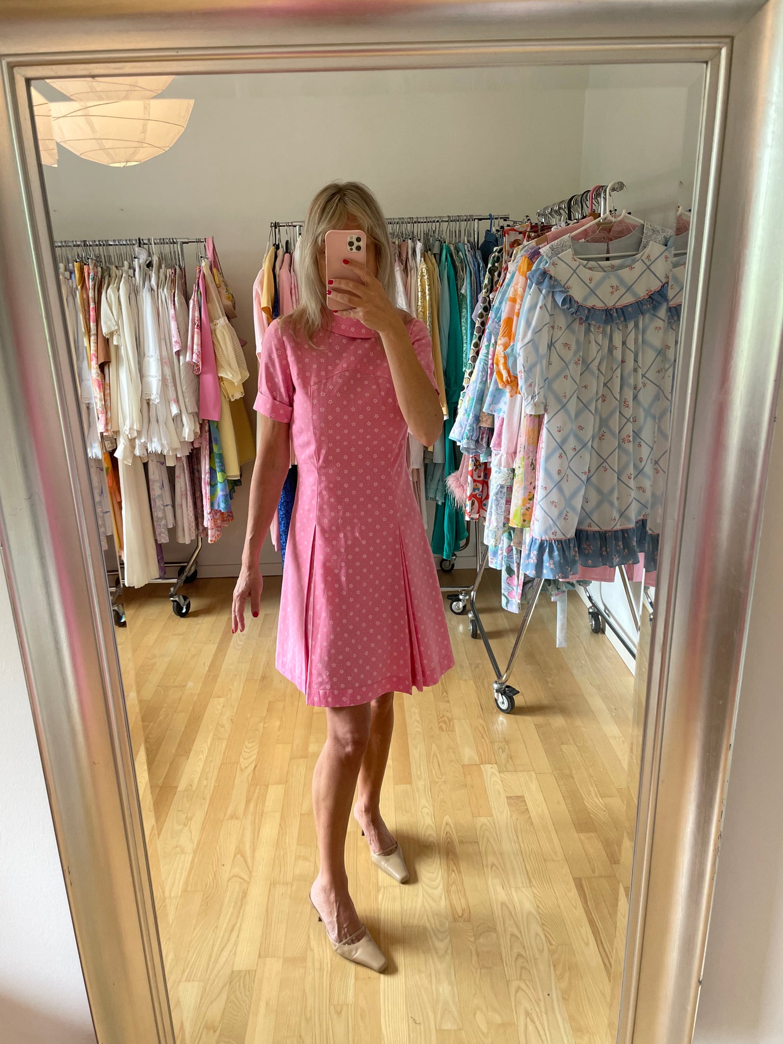 light pink turtleneck dress Pink Knit Long Sleeve Turtleneck Sweater Dress