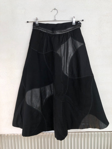 Patchwork A-line Midi Skirt