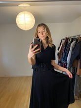 Load image into Gallery viewer, Black Knit Dress Peplum