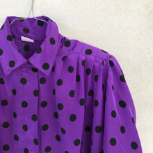 Load image into Gallery viewer, Purple Polka Dot 80s Shirt