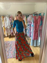 Load image into Gallery viewer, Seersucker Maxi Print 70s Skirt