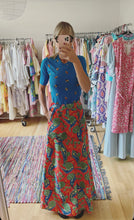 Load image into Gallery viewer, Seersucker Maxi Print 70s Skirt