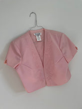 Load image into Gallery viewer, Cropped Baby Pink Jacket with embroidery