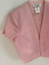 Load image into Gallery viewer, Cropped Baby Pink Jacket with embroidery