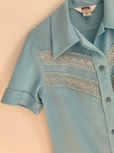 Load image into Gallery viewer, Baby Blue Poly Dress 70s