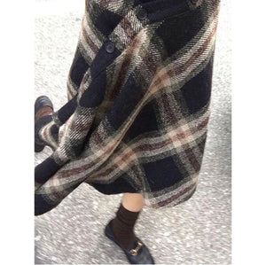 A-line Wool Midi Skirt 70s