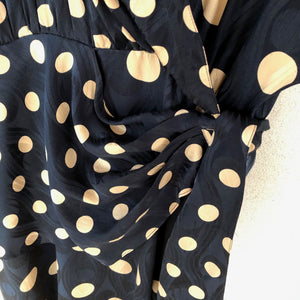 Polka Dot 80s Silk Dress