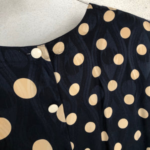 Polka Dot 80s Silk Dress