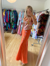 Load image into Gallery viewer, Orange Embroidery Maxi Skirt